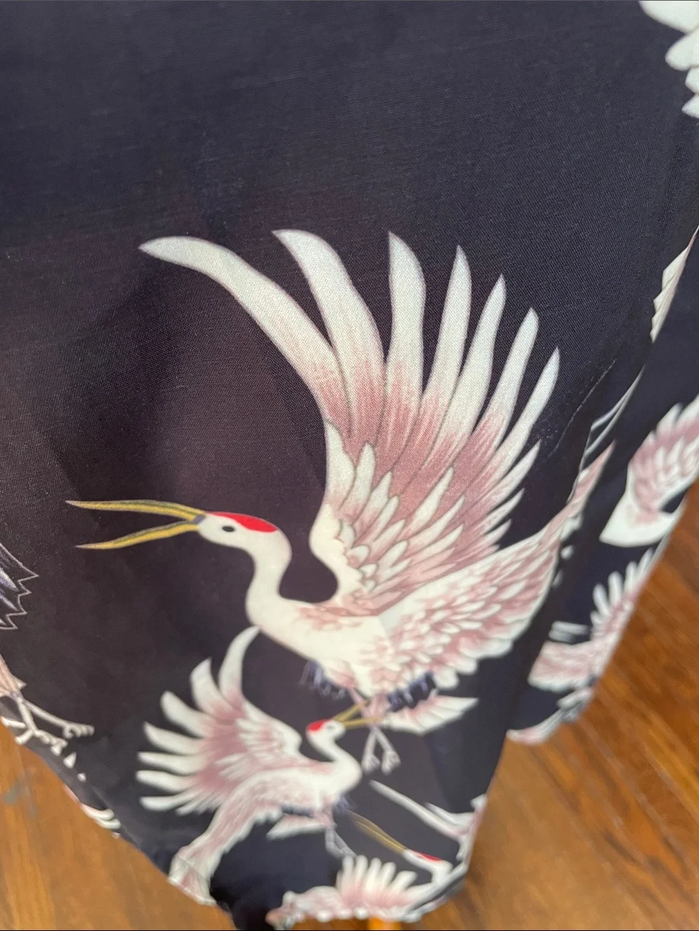 MUZICUN Crane Print Kimono - Picture 6 of 6